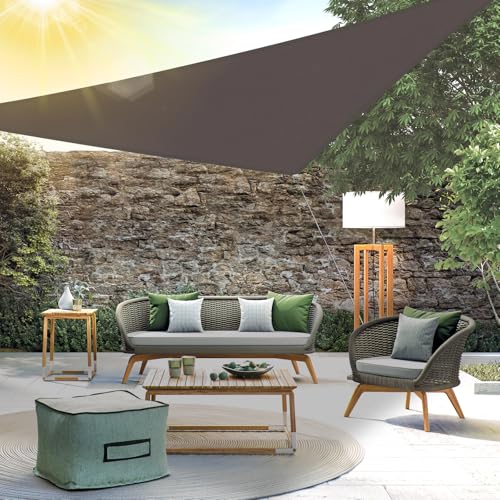 15' x 15' x 15' Genscover Waterproof Triangle Sun Shade Sail Canopy for Patio, Pergola & Backyard...