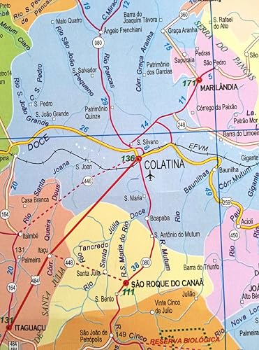 MAPA/POSTER DO ESTADO DO ESPÍRITO SANTO - DIMENSÕES: LARGURA 89 CM X ALTURA 117 CM