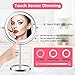 ALHAKIN Rechargeable Lighted Makeup Mirror, 1X/10X Magnifying Mirror with Light, 8 Inch Dimmable Makeup Mirror with 3 Color Lights, Double Sided Cosmetic Light up Mirror with Magnification, Chrome