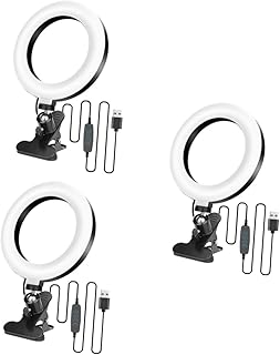 Clip on Ring Light 3pcs Fill Light Dimmer Ring Light Selfie Ring Light LED Ring Light Desktop Ring Light Ring Light for Phone Video Conference Light Broadcasting Conference Light