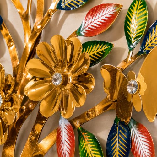 Image of SHREE 'O' GREEN TECH - Modern Iron Tree of Life Wall Decor Multicolor Horse Floral Leaf Artwork Large Hanging Frames for Living Room Bedroom Office Hotel Interior Styling (Set of 3)