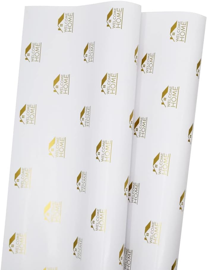 Mediz Home Gift Wrapping Paper, Gold Printing on