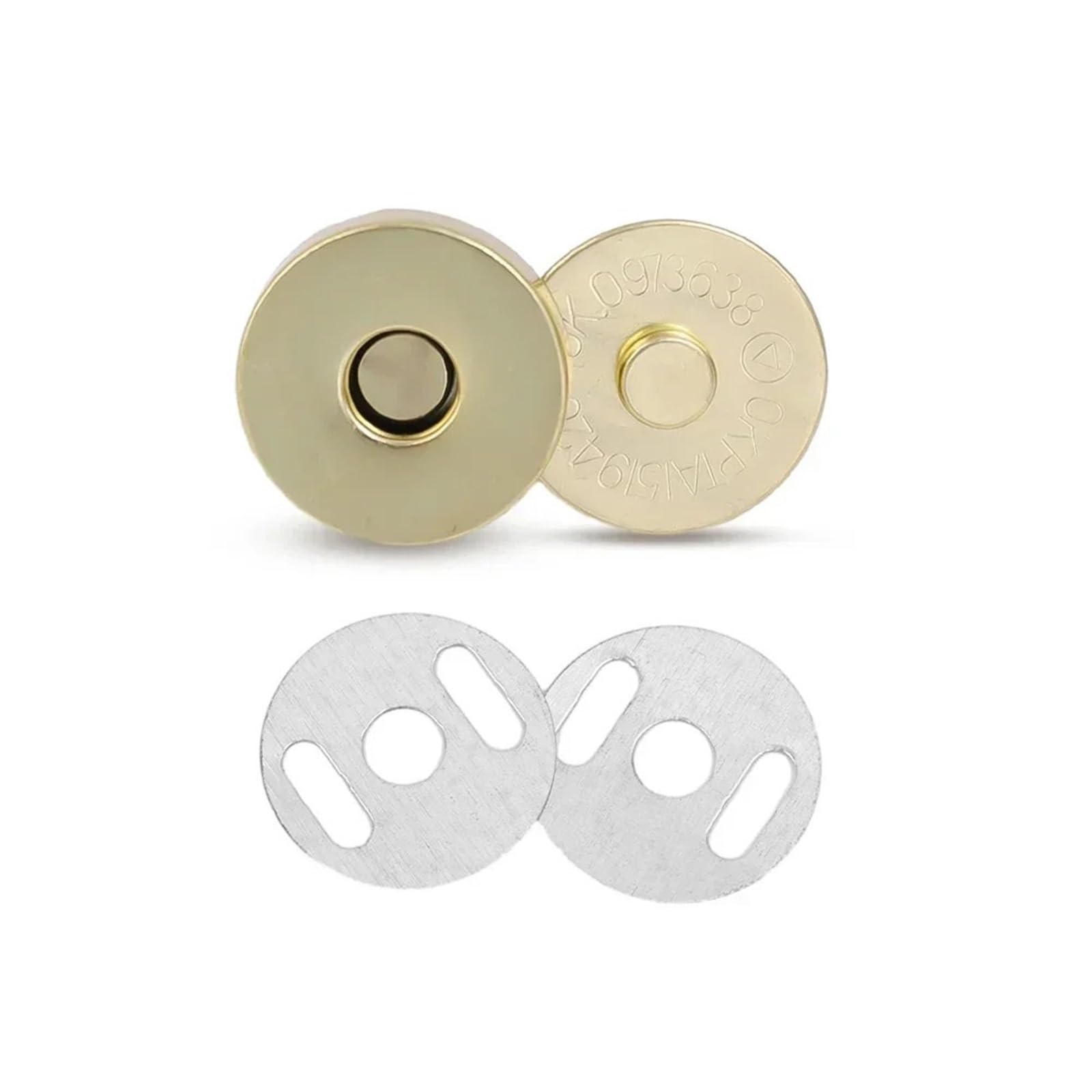 Magnetic Press Studs Magnetic Snap Fasteners Clasps Buttons Handbag Purse Wallet Craft Bags Parts Accessories Adsorption Buckle(Gold-1.4cm,40pcs(10set))