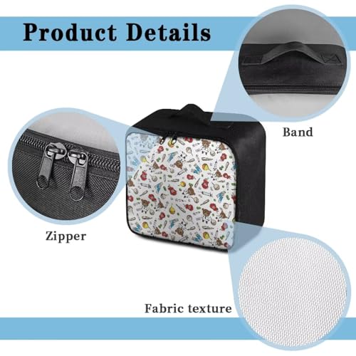Image of Gomyblomy Cute First Aid Kit Empty for Home Travel Medicine Bag Bear Doctor Print Emergency Trauma Bag Portable Medical Supplies Storage Pouch for Home Office Cars School