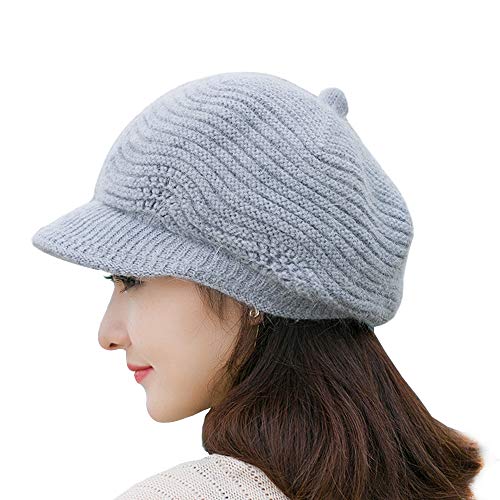 SWEDREAM Bonnets Femme Hiver Chapeaux Tricotés Cap Chaud Beanie Caps Baggy Crochet Ski Tricot Bonnet Chapeau (Noir)