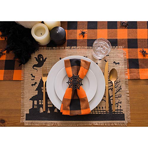 Dii Halloween Napkin Rings Novelty Tabletop Décor Set, 3" Dia, Black Spider Web, 6 Piece #TOP2