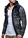 Leif Nelson Strickjacke Herren mit Kapuze & Reißverschluss (Schwarz, Größe XXL) - Strick Sweatjacke Männer Cardigan für Winter