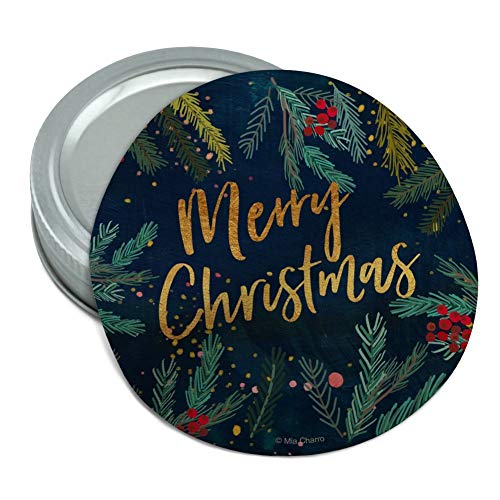 Merry Christmas Stars Pine Needles Round Rubber Non-Slip Jar Gripper Lid Opener