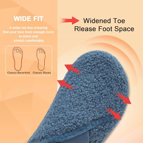 Besroad House Slippers for Women Men Comfy Barefoot Slippers Sock Furry Slip On House Shoes with Soft Rubber Sole for Bedroom Home Travel Yoga3