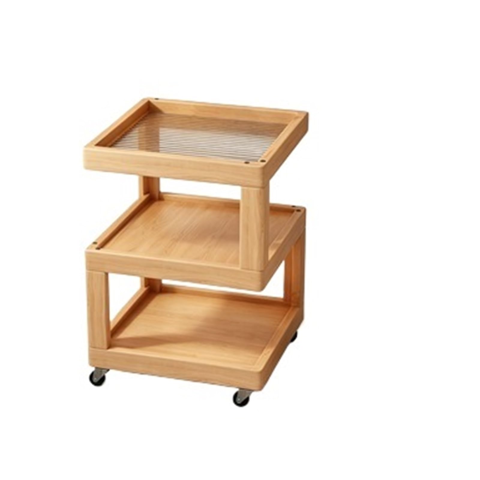 Moderno Comodino Rimovibile Legno Massello Semplice Moderno Piccolo Tavolino Multifunzionale Mobiletto Portaoggetti Camera da letto(Piccolo)