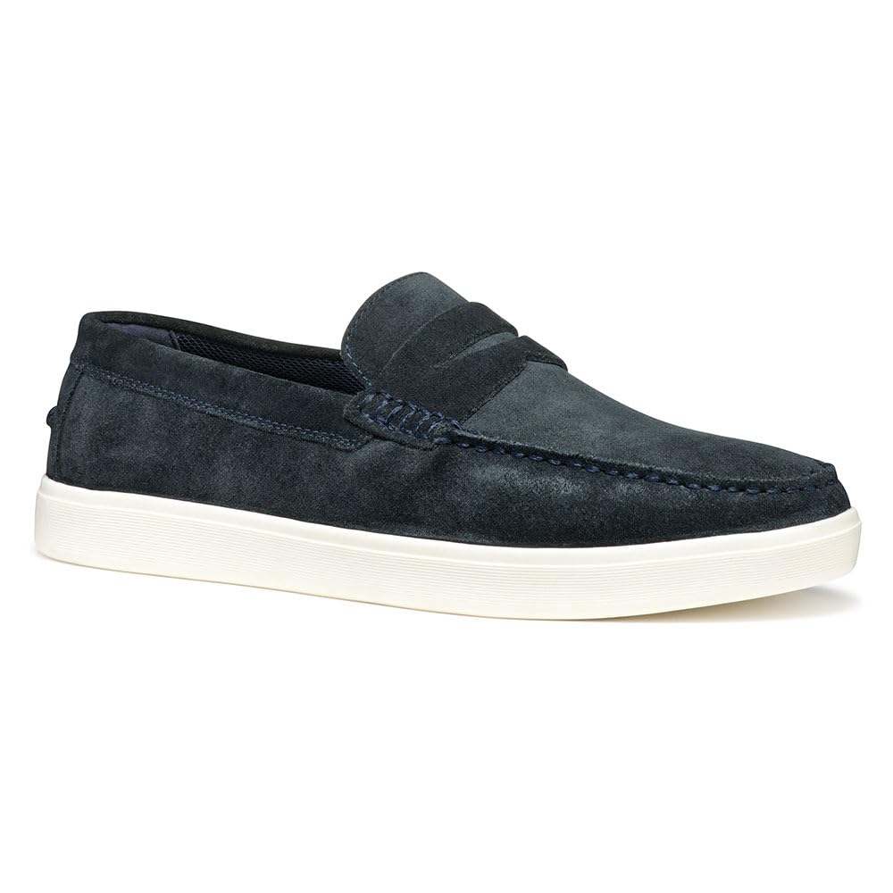 Geox Men's U AVOLA A Moccasin, Navy, 8 UK