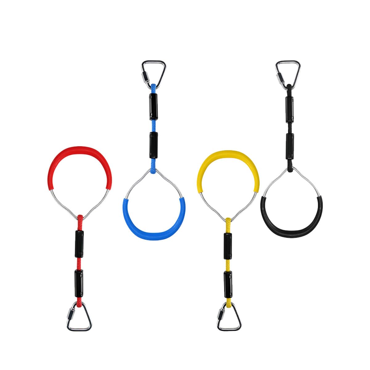 ORFOFE 2 Piezas Anillos Gimnasia Infantiles Columpio y Anillas Fitness Resistentes para Juegos al Aire Entrenamiento y Escalada Color Azul
