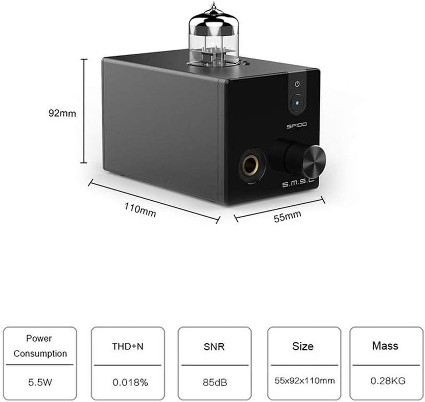 40% оƒƒ Dіѕсоunt Dilvpoetry SMSL SP100 Vacuum Tube Headphone Amplifier Replaceable 6N3 Buffer HiFi Stereo Audio Desktop Amp Preamplifier Preamp (Black)