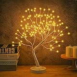 FUCHSUN Led Birch Tree Light Tabletop Bonsai Tree 20 Inches Decorative Fairy Light Artificial Tree...