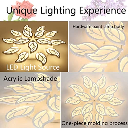 Plafonnier LED fleur en acrylique haut de gamme lustre salon 55cm - 4