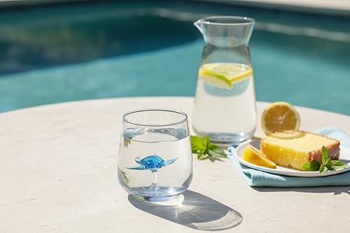 Vista 2 de Taza de vidrio 3D con bonita figura de animal en el interior, figura de tortuga marina de vidrio soplado a mano, vaso sin tallo para vino, agua