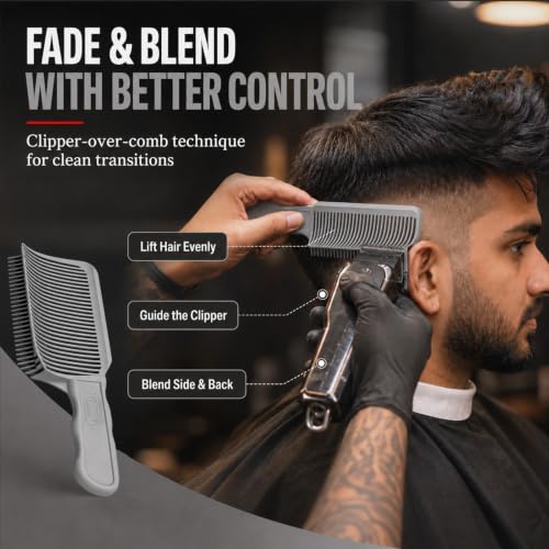 Image of 4 Pcs Hair Cutting Comb Set, Fade Haircut, Trimmer Comb for Barber Use