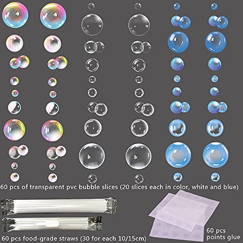 Colored Bubble Cloud Happy Birthday Day Cake Topper Mermaid Party Decoration Supply Kit For Baptism Wedding Under Sea Ocean Water Baby Shower Festal Engagement Carnival Pool Holiday Diy Decal (C02) #TOP4
