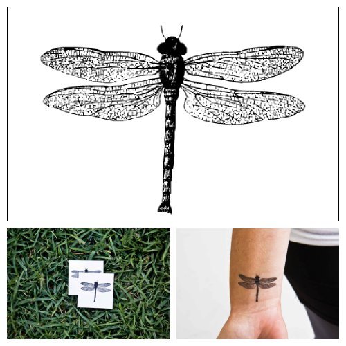 Dragon Fly - temporary tattoos (Set of 2)