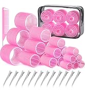 IKOCO Hair Rollers Set, 4 Sizes with 12 Clips and Comb - Self Grip Curlers for Long/Short Hair, T...