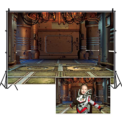 Leyiyi 7x5ft Spaceship Interior Backdrop Space Warehouse Science Fiction Photography