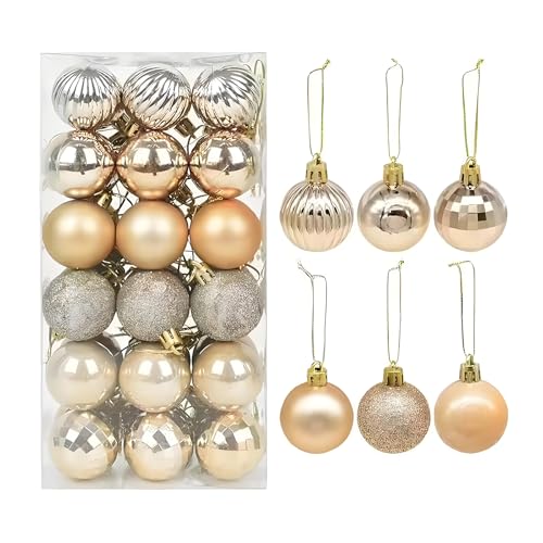ZHOUHON 36 Palline Albero di Natale 4cm - Decorazioni Albero di Natale, Addobbi Natalizi per Decorare Albero di Natale (Oro)