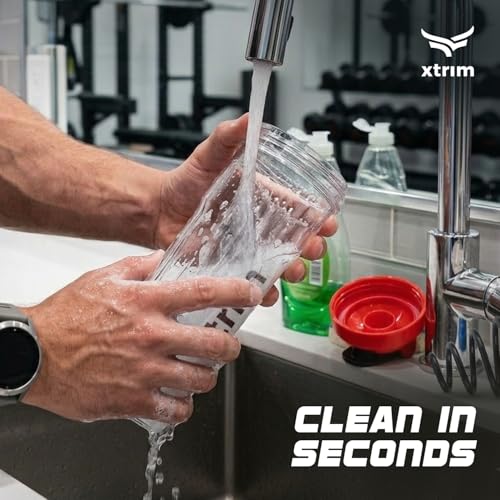 Image of Xtrim 700ml Protein Shaker Bottle with Anti Lump Mixer Attachment for Men & Women, Compact, Leakproof, BPA-Free, Ideal for Protein Shakes, Pre-Workout Smoothies, Smooth Mixing for Pre & Post Workout