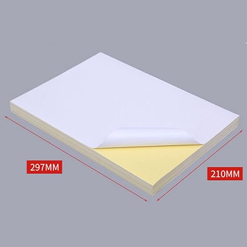 Miniatura 2 de Papel de impresión autoadhesivo, 100 unidades, papel adhesivo imprimible A4, papel adhesivo de acabado práctico mate (100 unidades)