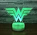 Produktbild 3D Acryl LED Nachtlicht Wonder Woman Logo Form Touch 7 Farbwechsel Schreibtisch Tischlampe Party Dekoratives Licht Weihnachtsgeschenk