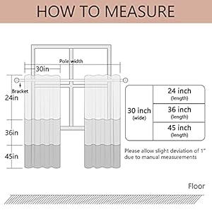 MRTREES Kitchen Curtains Striped Semi-Sheer Tier Curtains Farmhouse Pinstripes Linen Textured Short Cafe Curtain Panels for Bathroom Living Room RV Rustic (2 Panels, W30×L45, Black on White) MRTREES Kitchen Curtains Striped Semi Sheer Tier Curtains Farmhouse Pinstripes Linen Textured Short Cafe Curtain Panels for Bathroom Living Room RV Rustic 2 Panels W30L45 Black on White
