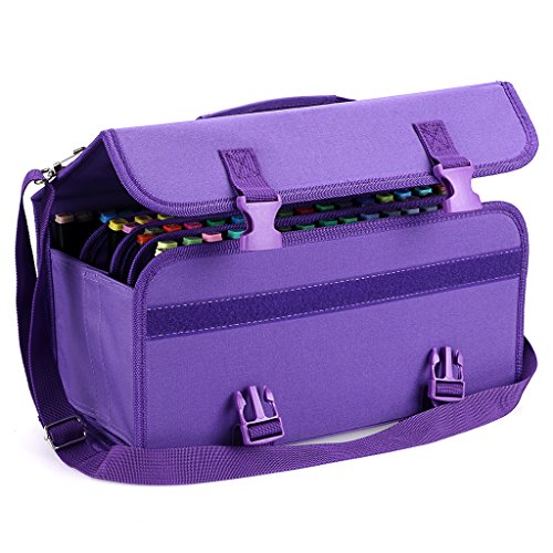 BTSKY New 120 Slots Marker Case - Lipstick Organizer (Purple)
