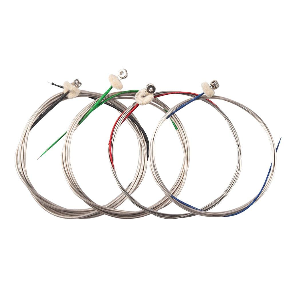 Cordes professionnelles pour contrebasse – Ensemble d'accessoires en cuivre nickel pour bassiste de taille 3/4 – Enroulement argenté allemand, extrémité sphérique