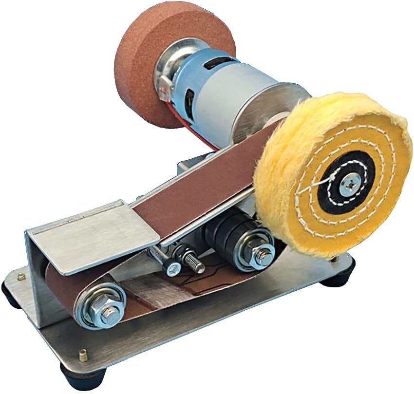 100-240V Multifunctional Mini Electric Belt Sander, DIY Polishing Sharpening Machine Grinding Wheel Fixed Angle Knife Sharpener