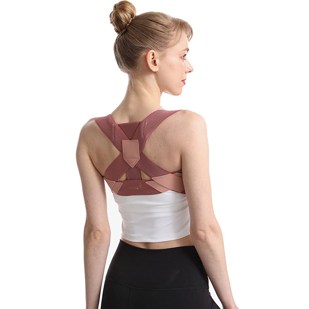 Adjustable Corrector for Women - Breathable Back Brace with Chest rt, Elastic Shoulder Straightener for Improved Alignment and Comfort(Color :, Size : M) (Large)