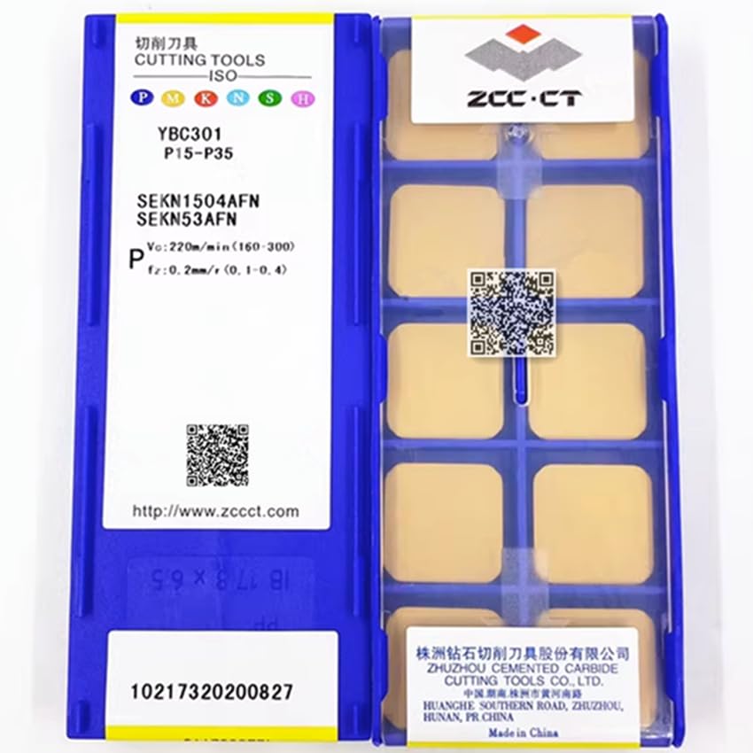 Tool Part for SEKN1504AFN YBC301/SEKN1504AFN YBM251/SEKN1504AFN YD201 SEKN1504AFN SEKN53AFN CNC Inserts 10pcs/Box - (Angle: SEKN1504AFN YD201 / Shank Diameter: 10pcs (1 Box))