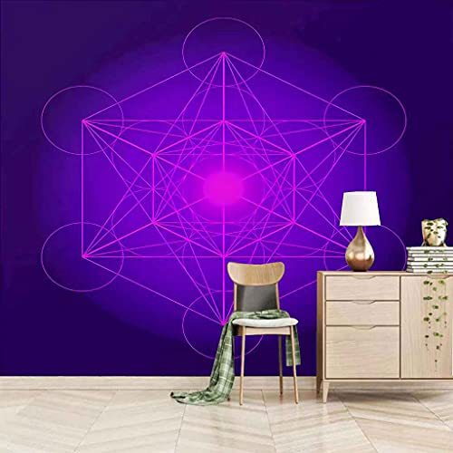Papier peint auto-adhésif géométrique violet 3D rénovation murale 400x280