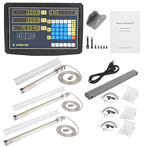 3 Achsen Digitalanzeige Messinstrument Fräsen Drehmaschine DRO 3tlg Linear Skala