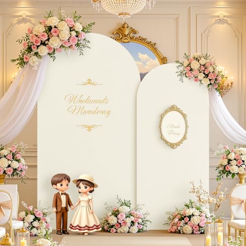 Funda para arco de fondo Ivory 7.2FT para bodas miniatura 2