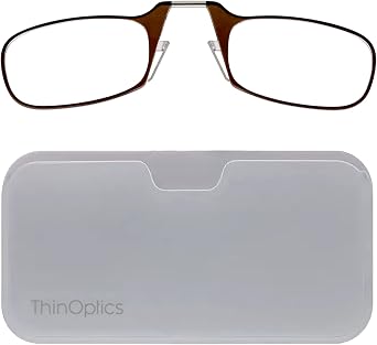 ThinOptics unisex-adult Universal Pod Case + Rectangular Reading Glasses