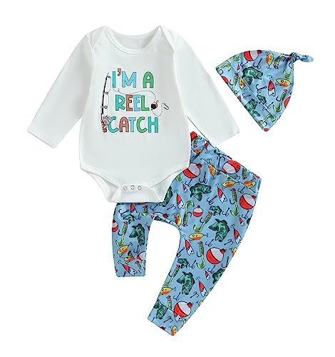 Image of Baby Boy Cowboy Outfit Newborn Western Country Boy Clothes Cow Print Letter Bodysuit+Long Pants+Cap 3pcs Fall Clothes