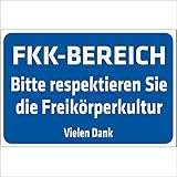 Indigos UG Aufkleber FKK Bereich Bitte respektieren Sie die Freikörperkultur 400x300 mm Hotel, Firma, Schutz, Kita, Arzt, Praxis, Wohnung Sicherheit Warnung