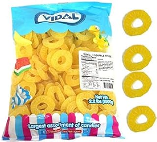 Vidal Gummi Pineapple Rings Candy, 2.2 Pounds