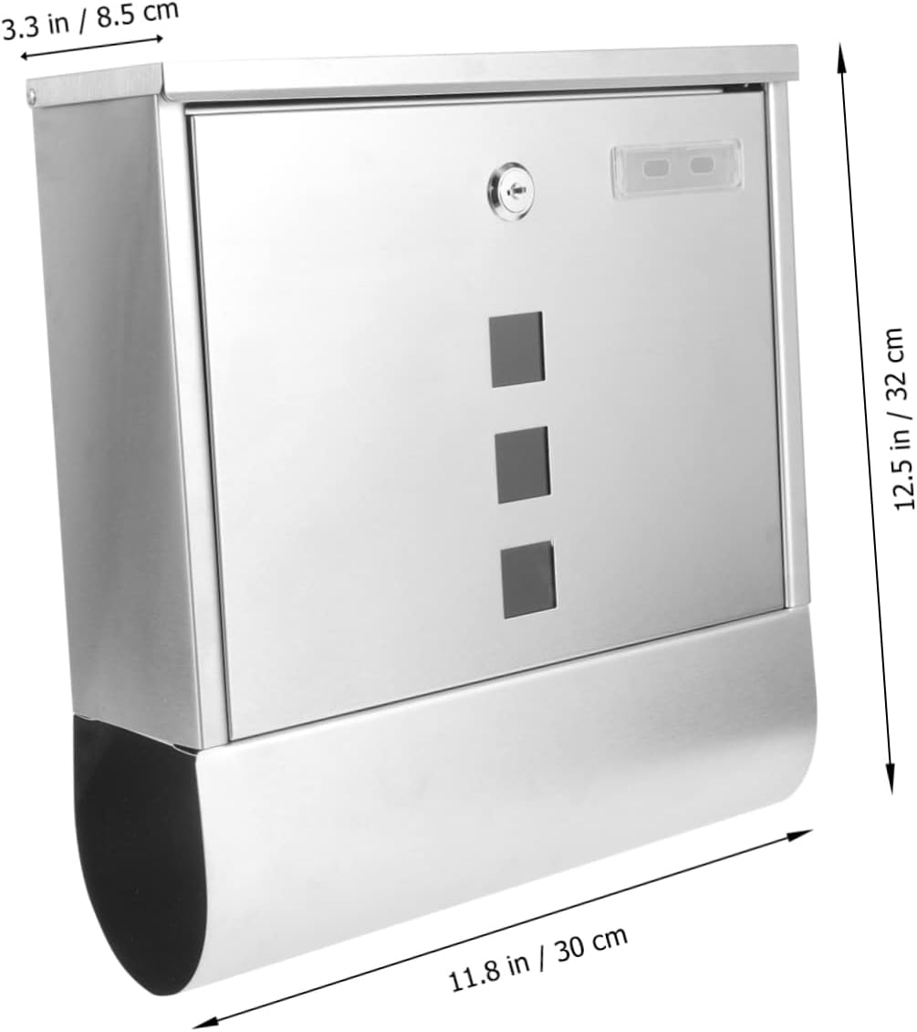 Modern Mailbox Wall Mount Locking Envelope Box Stainless Steel Outdoor Mailbox Lock