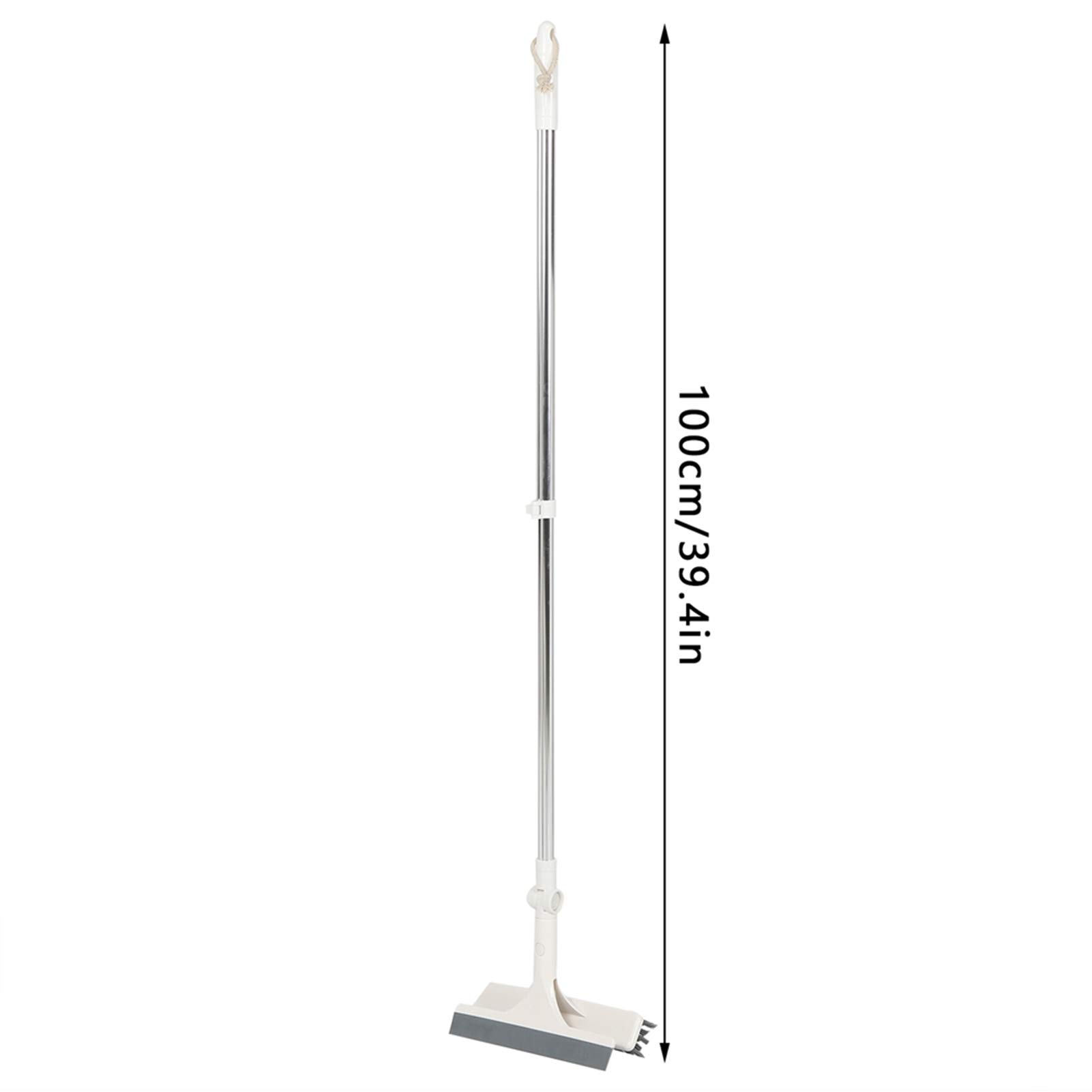 Spazzola per Pavimenti 2 in 1, Spazzola per La Pulizia del Bagno con Manico Lungo per Pulire Terrazza, Patio, Garage, Vialetto