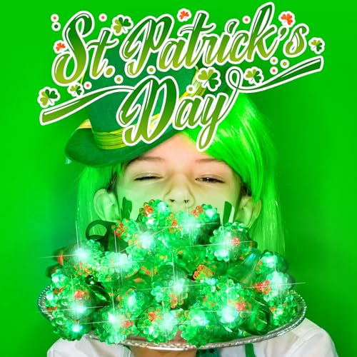 Sosation 100 Pcs Light up Ring LED Flashing Ring Party Favors Glow in The Dark Bumpy Jelly Finger Blinking for Kids Carnival Party Supplies(Green) by Sosation - Image 5