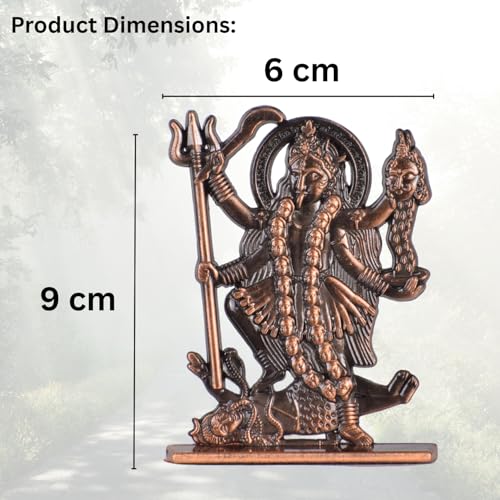 Image of BUC Mahakali Maa Both Side 2D Idol for Car Dashboard - Copper Finish Divine Kali MATA Murti for Temple, Car & Office (S970-CPR)