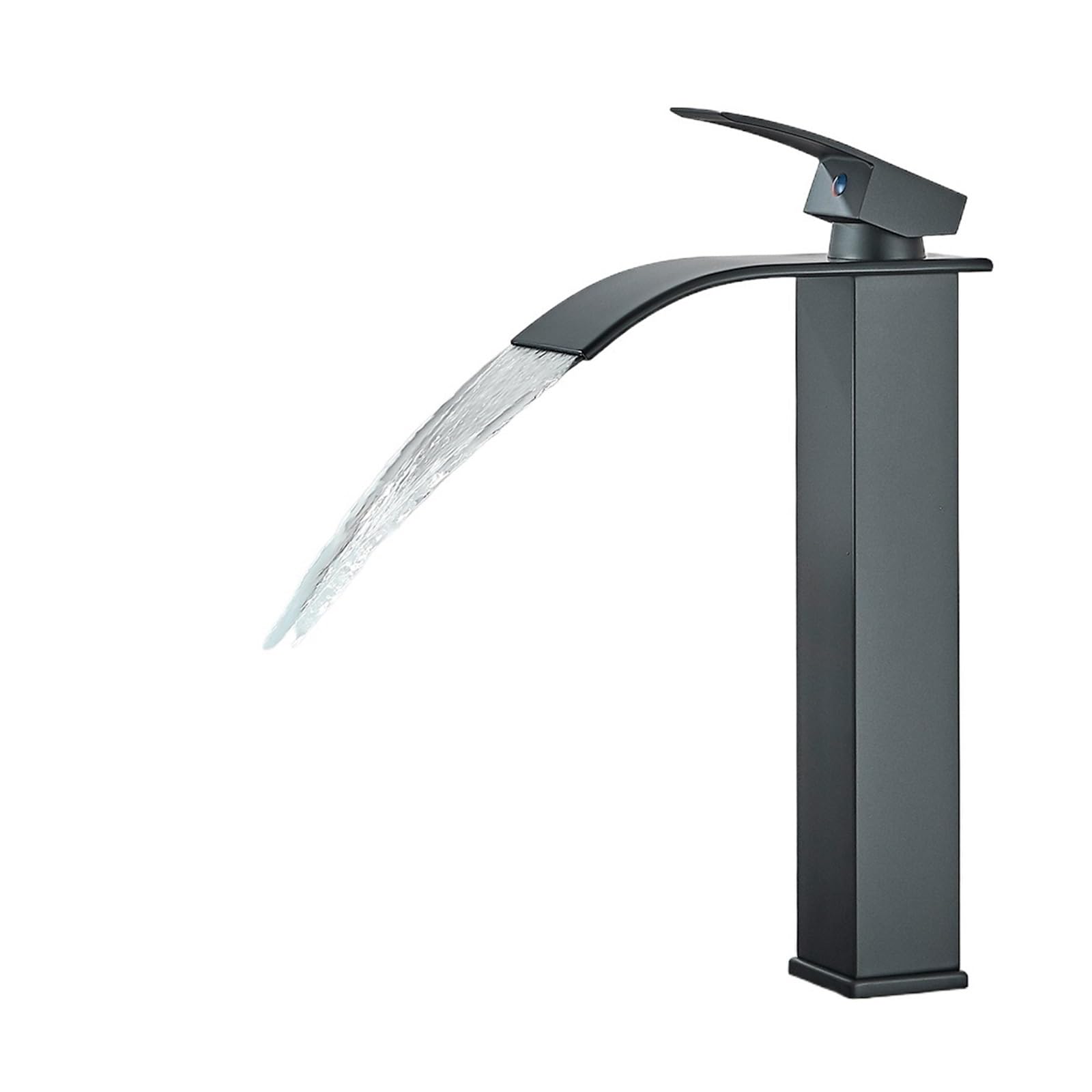 ZYCHSJXA Matte Black Single Handle Waterfall Faucet for Bathroom & Kitchen Hot Cold Mixer Tap Sink Wash Basin Stylish Crane