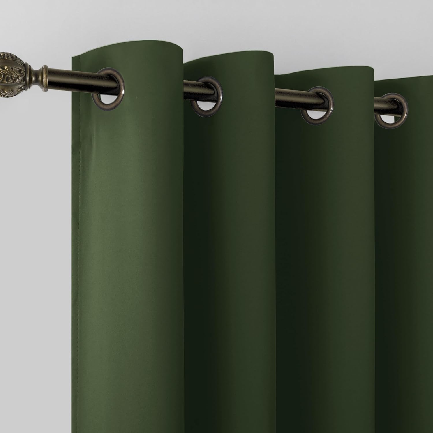 KOUFALL Olive Green Curtains 96 Inches Long 2 Panel Set,Blackout Dark Antique Bronze Gold Grommet Room Darkening Black Out Vintage Curtains for Living Room โ image 1