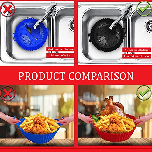 2Pcs Silicone Air Fryer Liners 8 Inches Reusable Air Fryer Silicone Liners Bpa Free Airfryer Silicone Liners Non-Stick Replacement For Parchment Paper Liners Airfryer Liners Accessories #TOP3