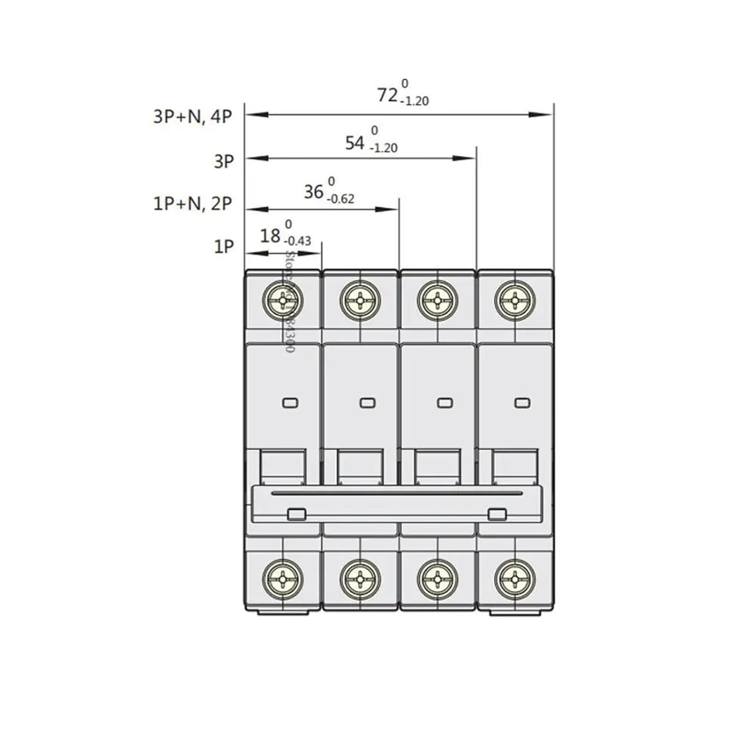 1pcs NXB-63 DZ30 DZ40 EPN DPN TPN 1P 2P 3P 4P AC 230/400V Circuit Breaker MCB DIN Rail Mounting Miniature Household Air Switch(4P,63A)